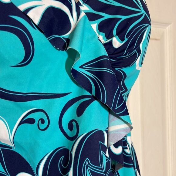 Vintage Jamaica Bay 1990s Ruffled Front Paisley Print Tankini Swim Top 8 - Picture 9 of 16